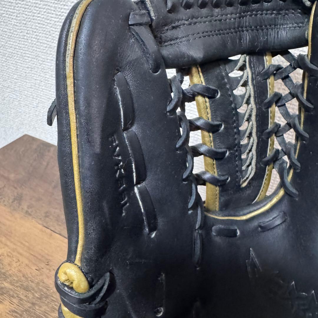 Wilson ウィルソン　オールラウンド　グローブ 軟式 黒×金 土手紐抜