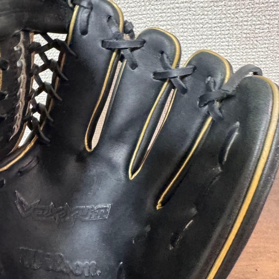Wilson ウィルソン　オールラウンド　グローブ 軟式 黒×金 土手紐抜
