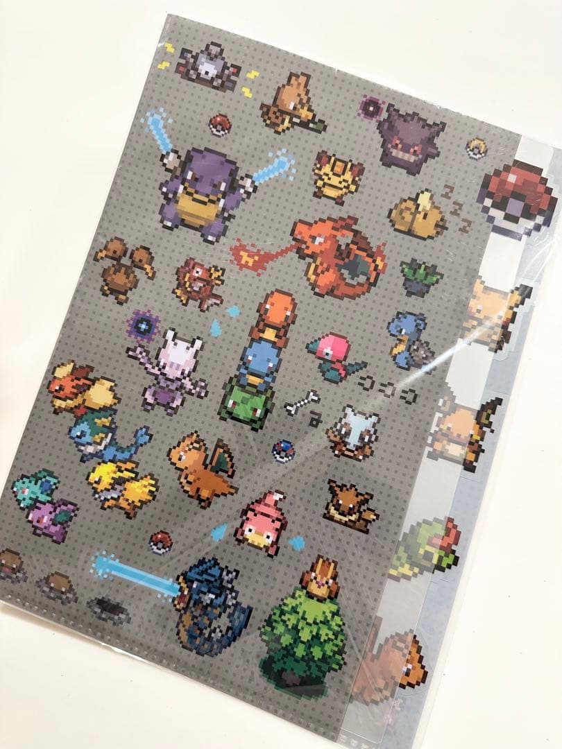 ポケモン　5ポケット　A4クリアファイル　初代カントーゲームドット絵