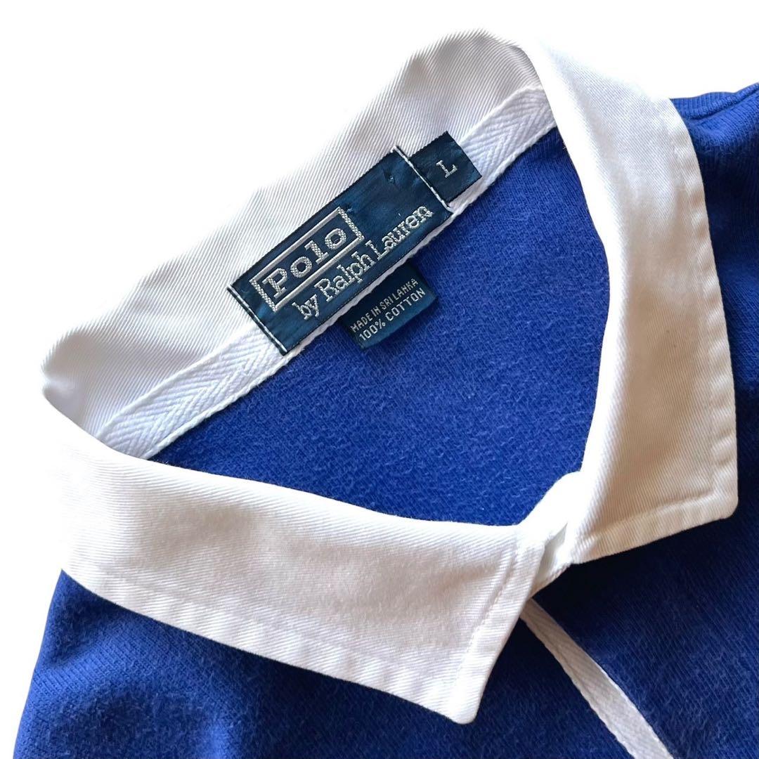 90's Polo Ralph Lauren バイカラー ラガーシャツ/ L