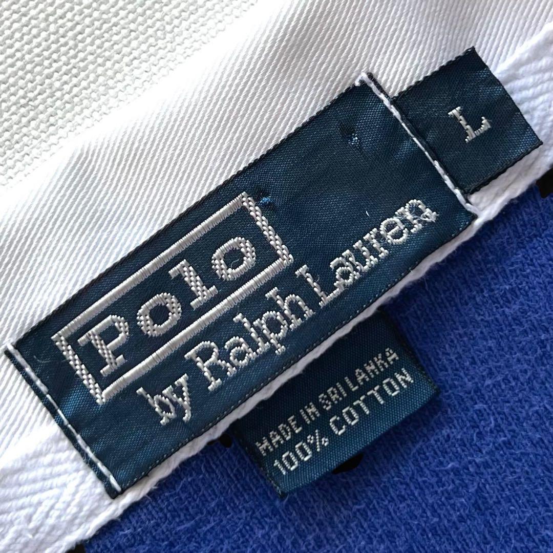 90's Polo Ralph Lauren バイカラー ラガーシャツ/ L