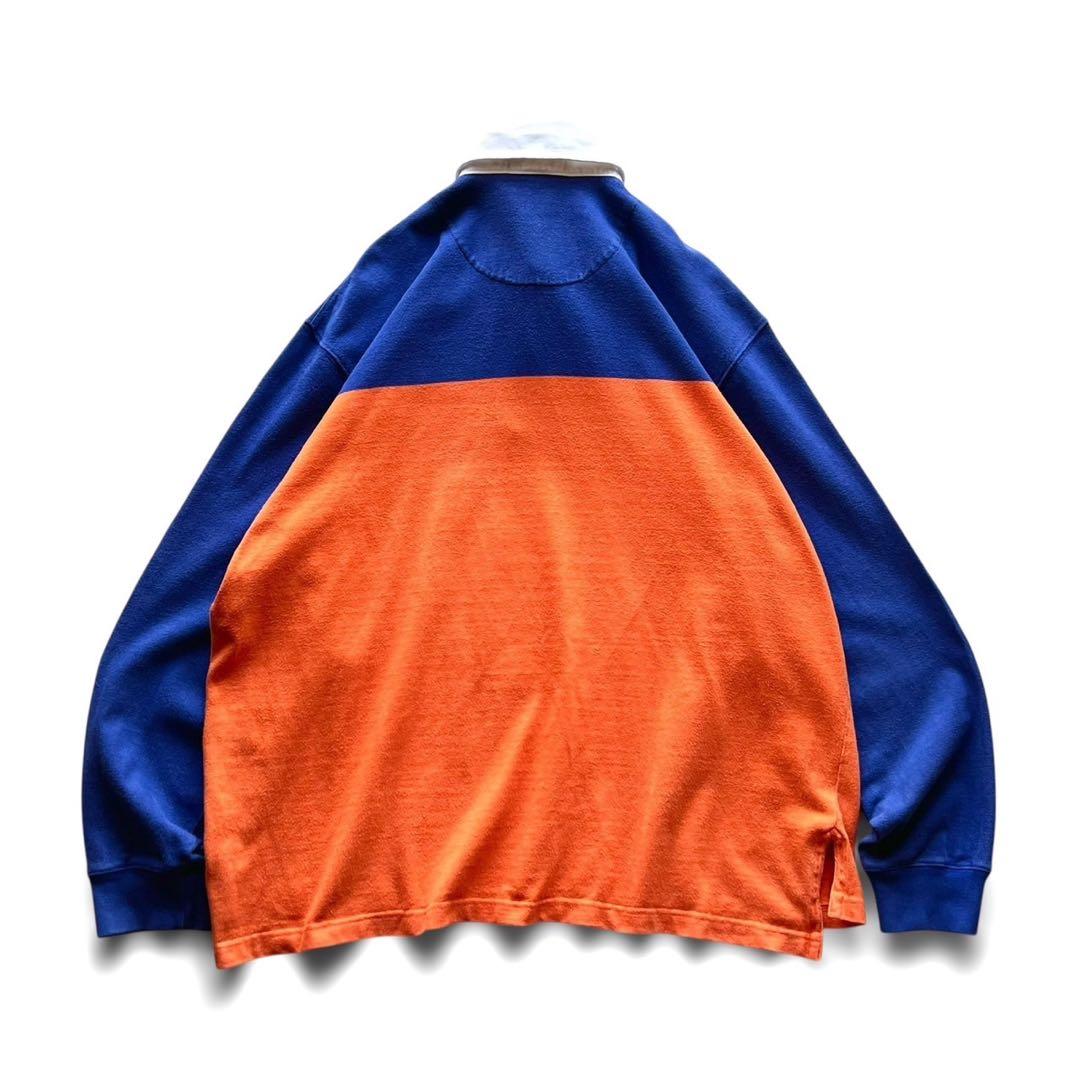 90's Polo Ralph Lauren バイカラー ラガーシャツ/ L