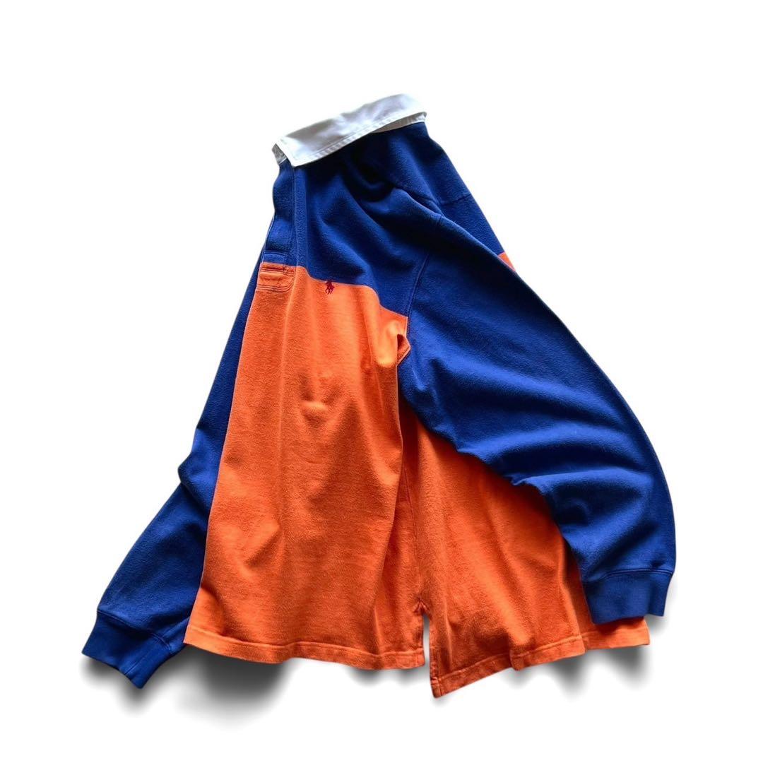 90's Polo Ralph Lauren バイカラー ラガーシャツ/ L