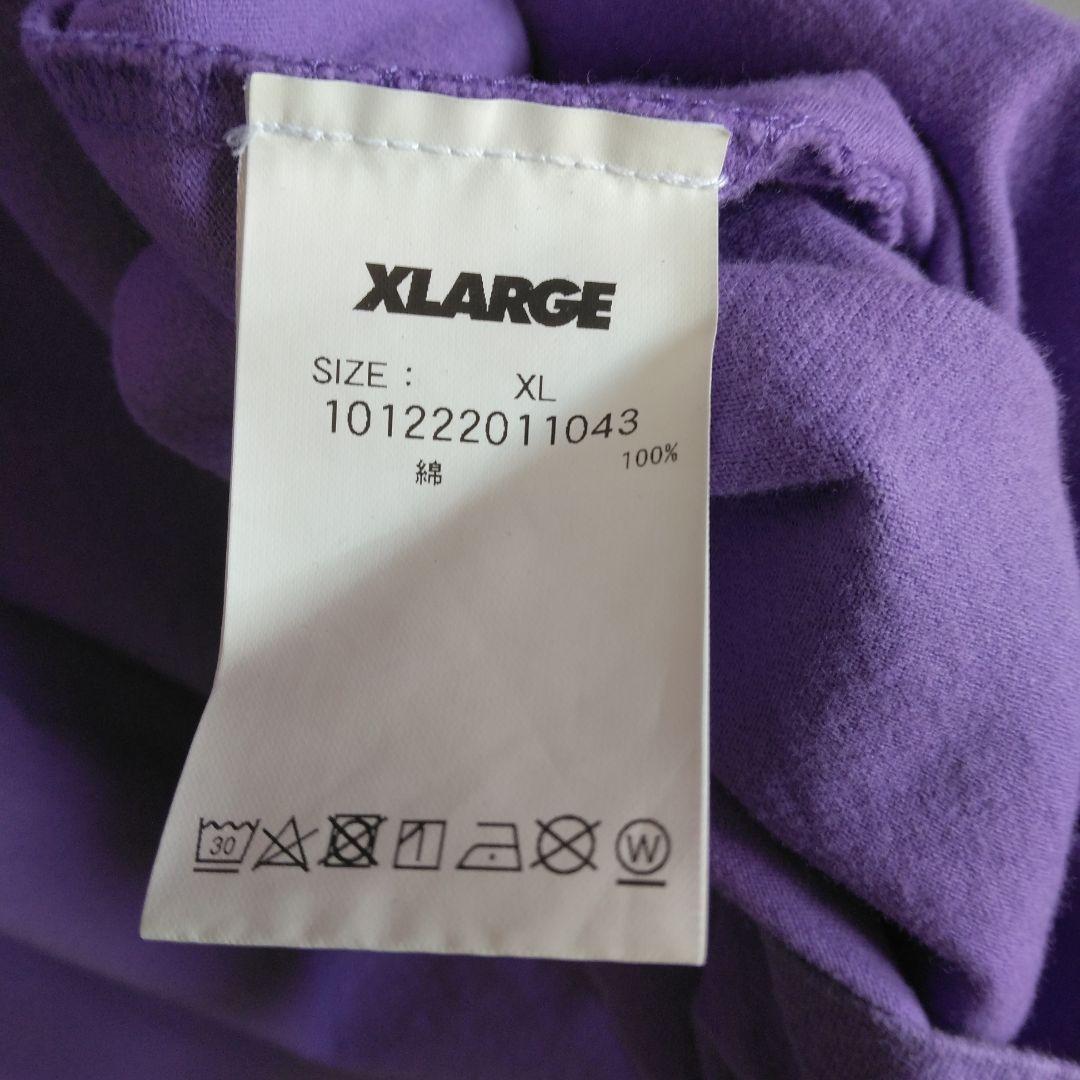 XLARGE パープル Tシャツ ゴリラ　スプレー　古着男女　ストリート