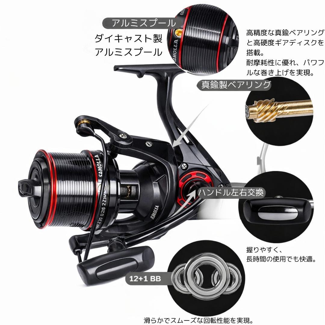 スピニングリール 遠投 10000番 ドラグ力25KG 大物 リール 遠投