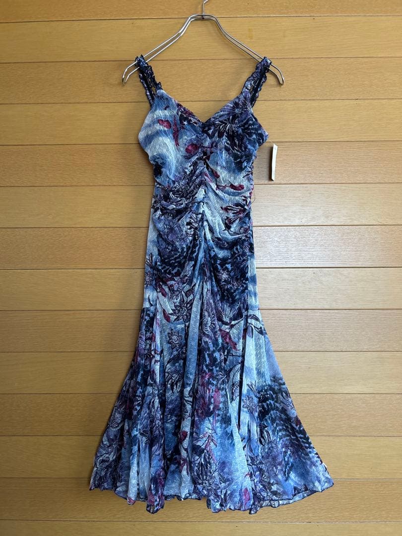 【タグ付新品】社交ダンスレッスンウェア ダンス練習着 花柄ラメ ティアードドレス