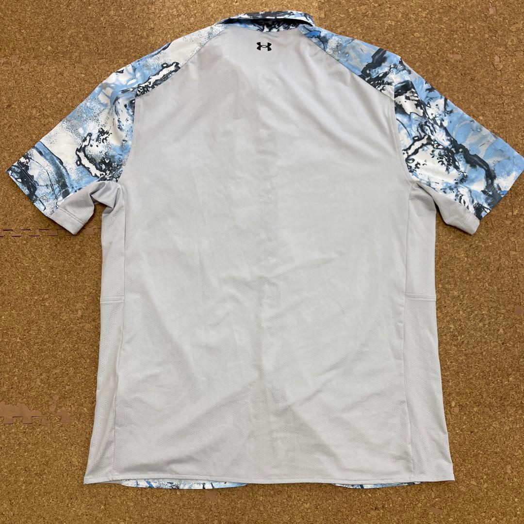 【美品】アンダーアーマー UNDER ARMOUR ポロシャツ Lメンズ グレー