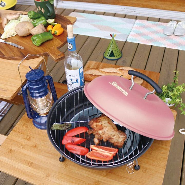 SPICE OF LIFEラウンドBBQ&スモークコンロ ピンク