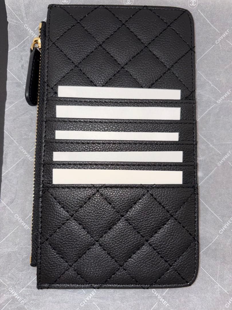CHANEL ブラック キルティング財布　フラグメントケース カードケース