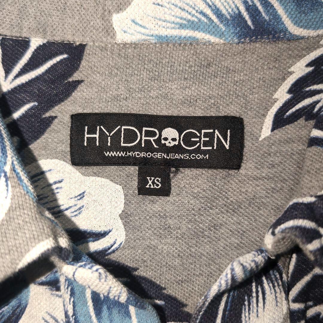 美品 HYDROGEN スカル 花柄プリント ポロシャツ XS メンズ ゴルフ