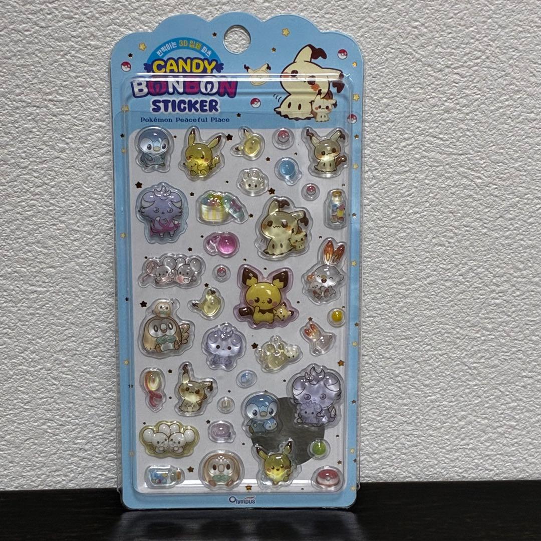 正規品キャンディードロップシール ポケピース3D立体 ぷくぷく 4枚×3セット