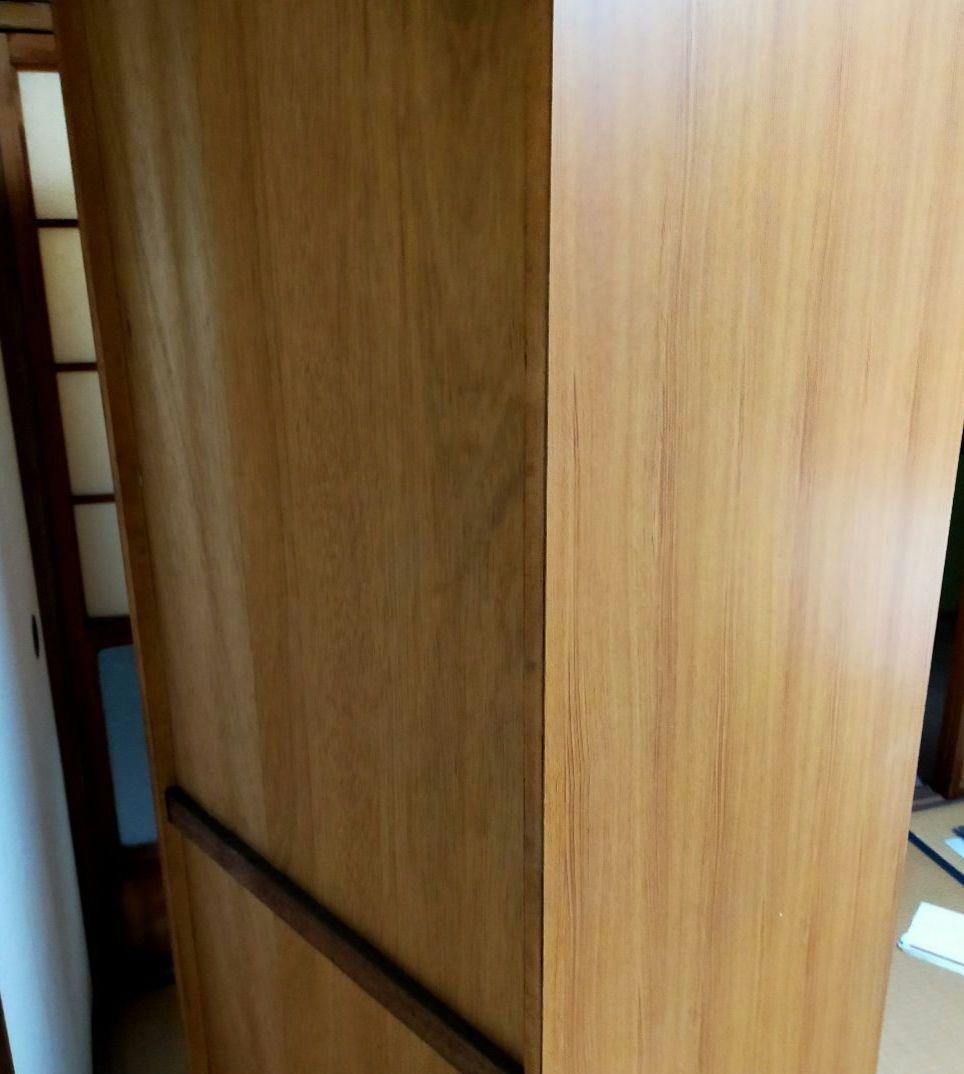 昭和レトロ　洋服ダンス　収納家具　スリム　木目調　ワードロープ　引出し付き