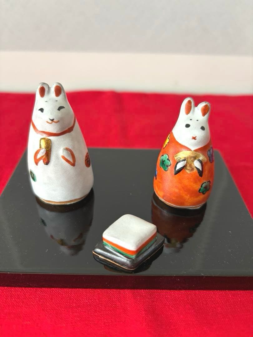 お雛様　うさぎ雛　陶磁器