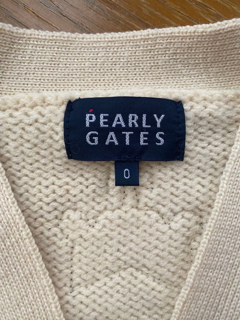 PEARLY GATES PGロゴセーター アイボリーカーディガン