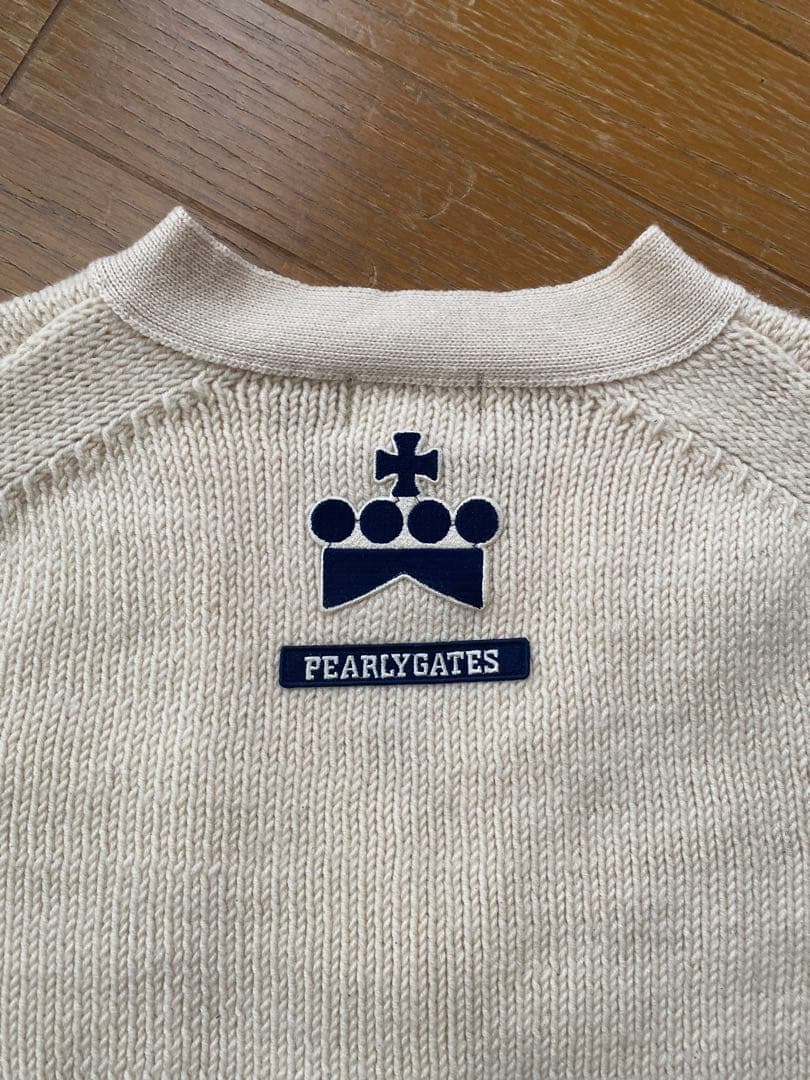 PEARLY GATES PGロゴセーター アイボリーカーディガン