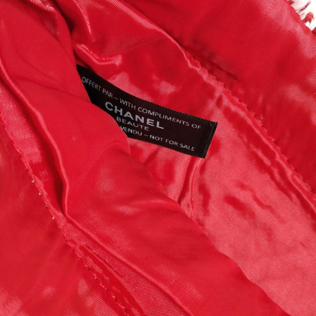 CHANEL　新品　ノベルティ　 赤と白のチェック トートバッグ