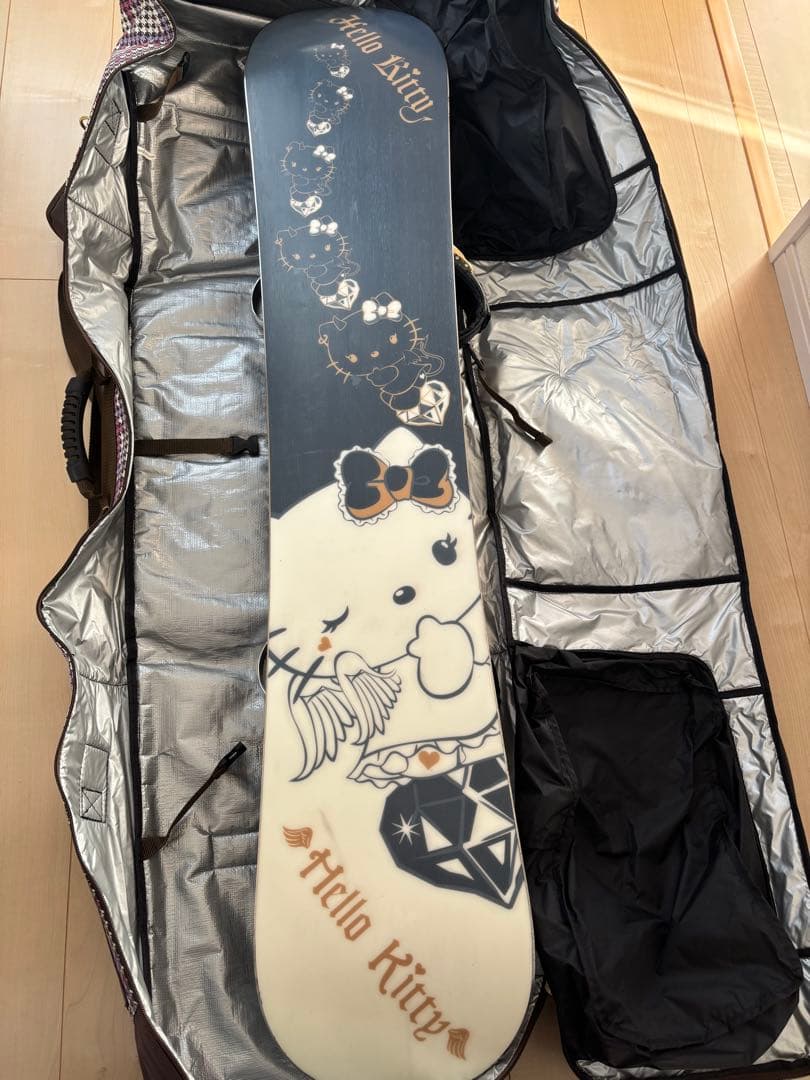 Hello Kitty スノーボード バインディング付き