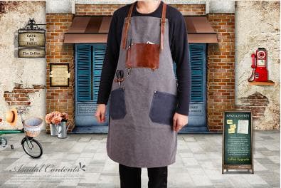 ワークエプロン 男女兼用 キャンプ DIY 本革 レザー コットン おしゃれ