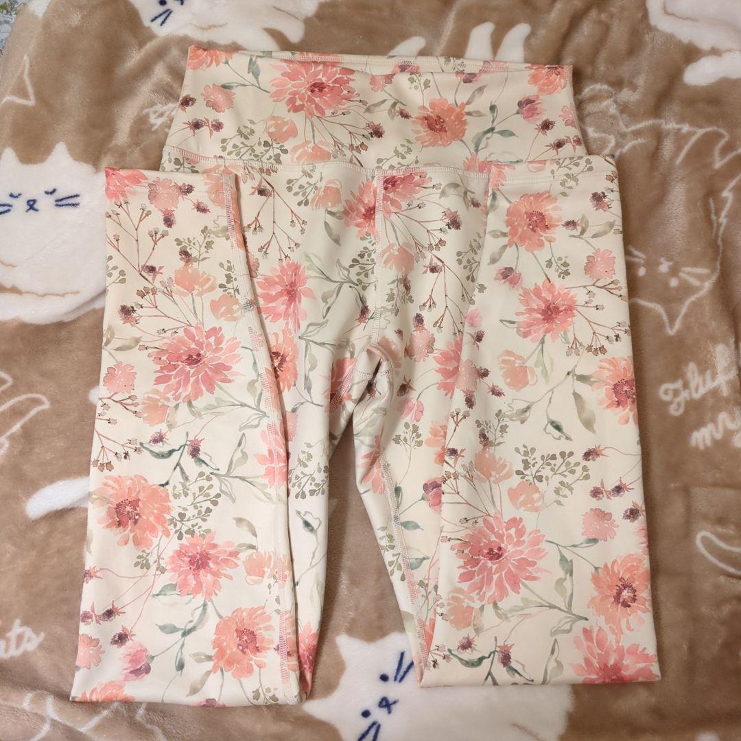 Chacott ピンクフラワーレギンス Lサイズ