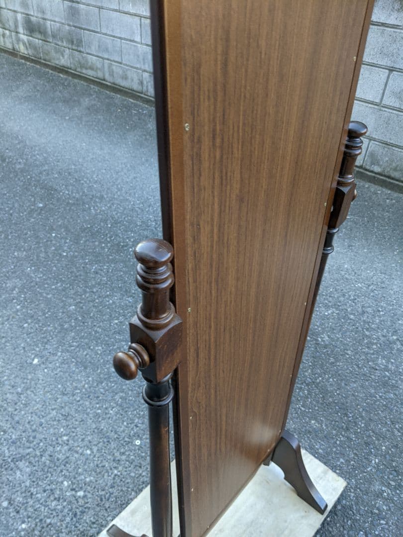 カリモク　アンティーク　ミラー　スタンドミラー