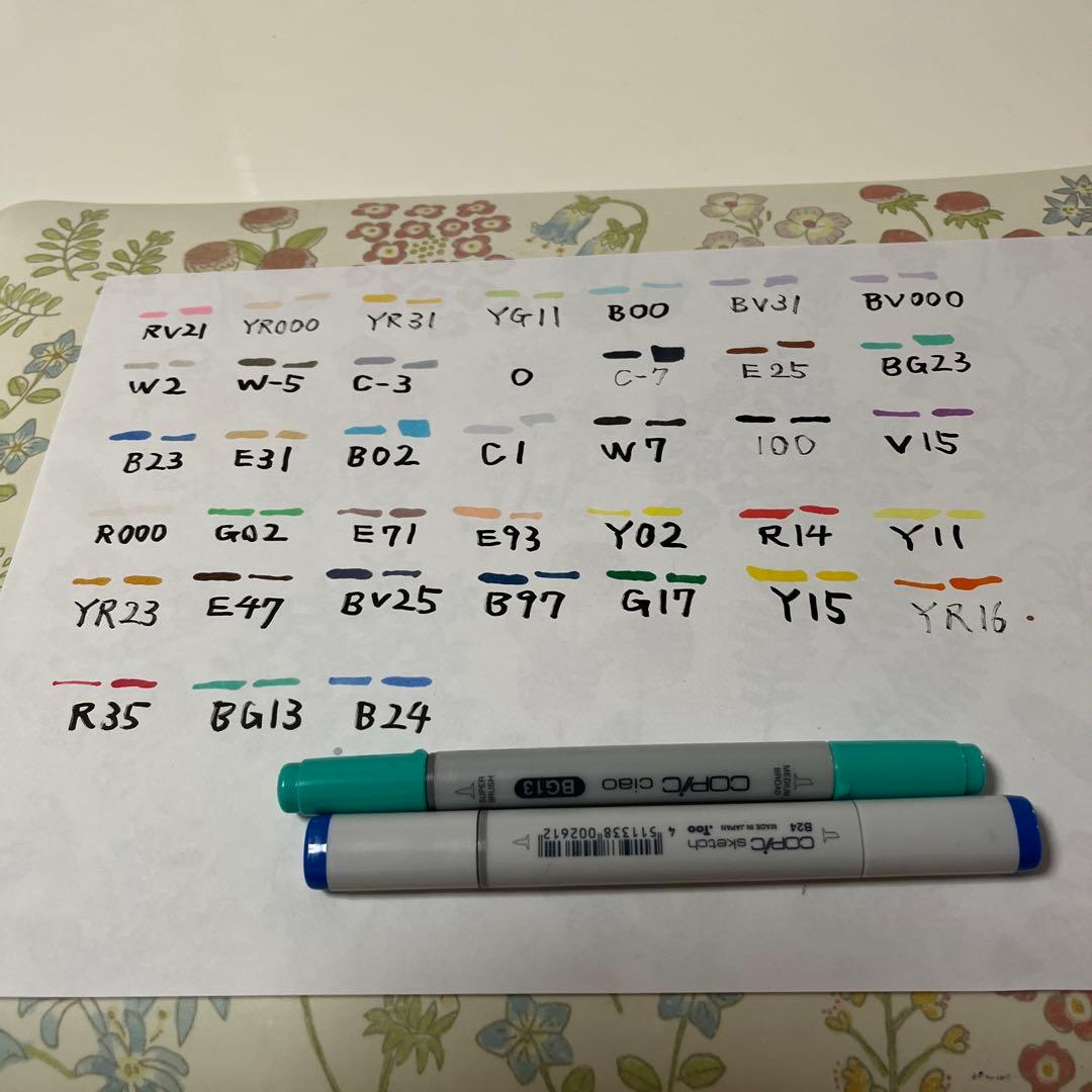 COPIC ciao 36色セット　ほぼ未使用品　2025年5月購入　おまけ2本