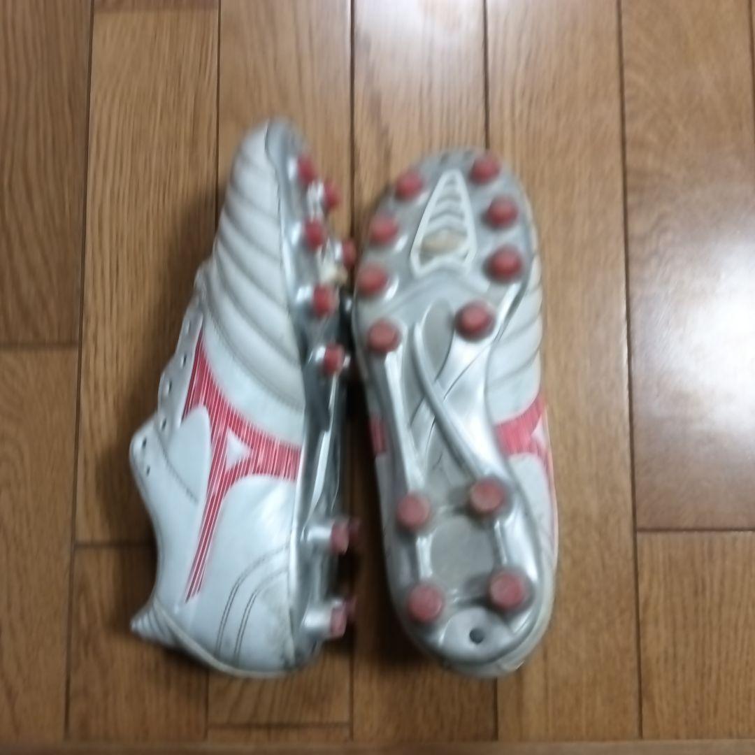 カンガルーレザー紐無 Mizuno サッカーシューズ スパイク ホワイト/レッド