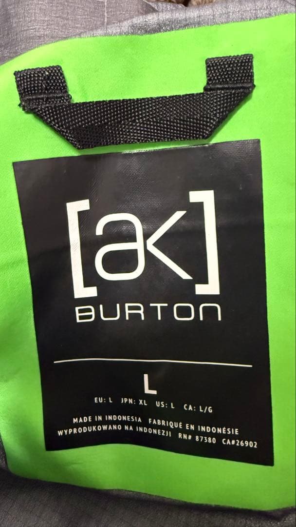 正規BURTON AK TUSK JACKET GORE-TEXPro Lサイズ