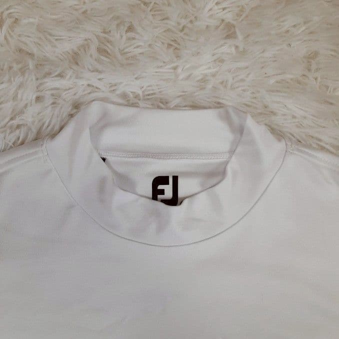 美品◎FootJoy フットジョイ モックネックシャツ 半袖ゴルフウェア 白