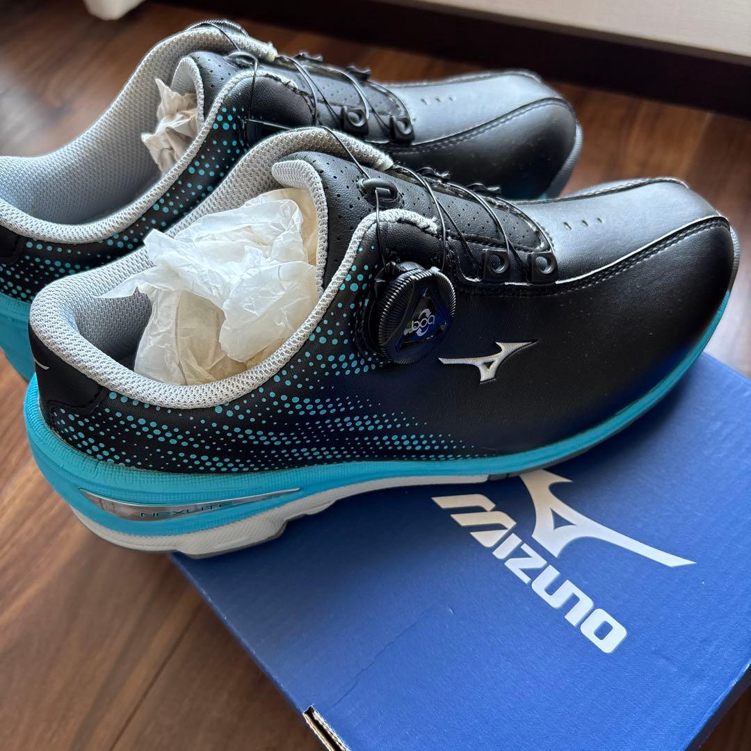 Mizuno ゴルフシューズ 23.5 EEE ブラック/ブルー
