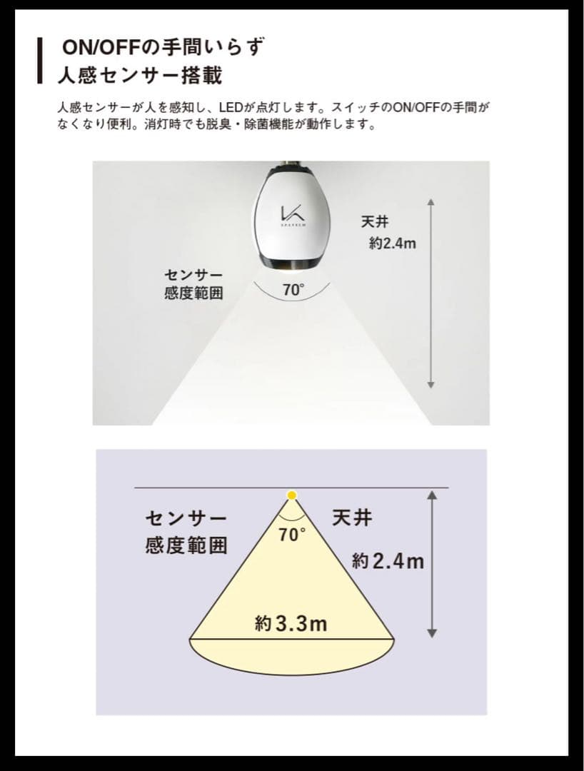 LED電球　カルテック　TURNED K　KL -B01 光触媒脱臭・除菌機能付
