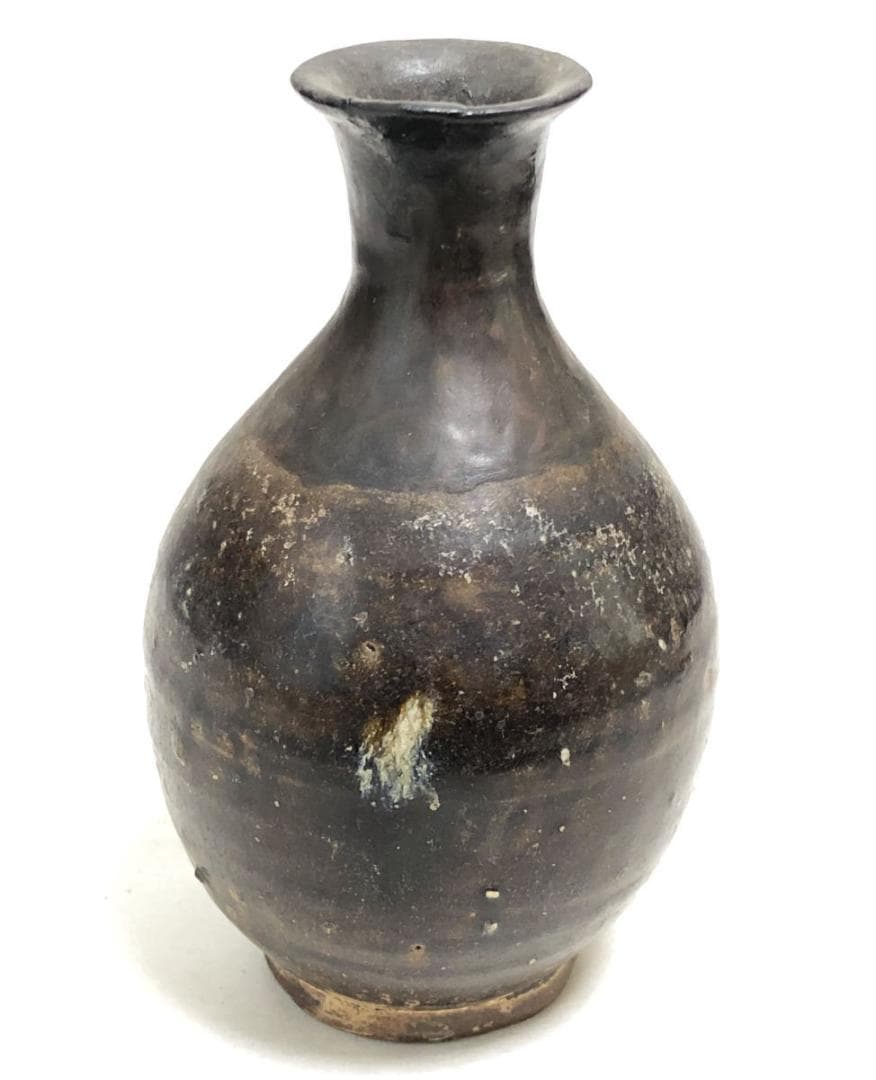 古唐津 鉄釉瓶 徳利 一輪挿し 花生け 花瓶 骨董 古美術 茶道WWTT036