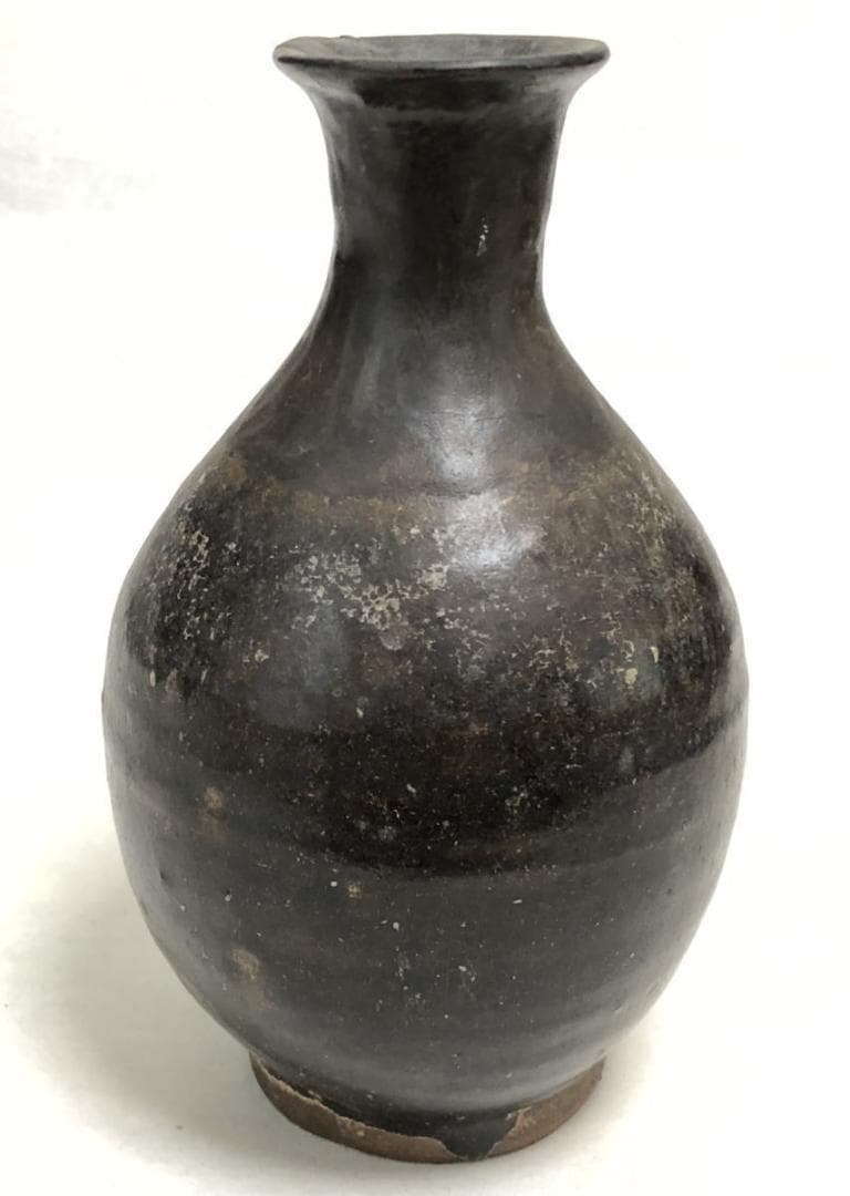 古唐津 鉄釉瓶 徳利 一輪挿し 花生け 花瓶 骨董 古美術 茶道WWTT036