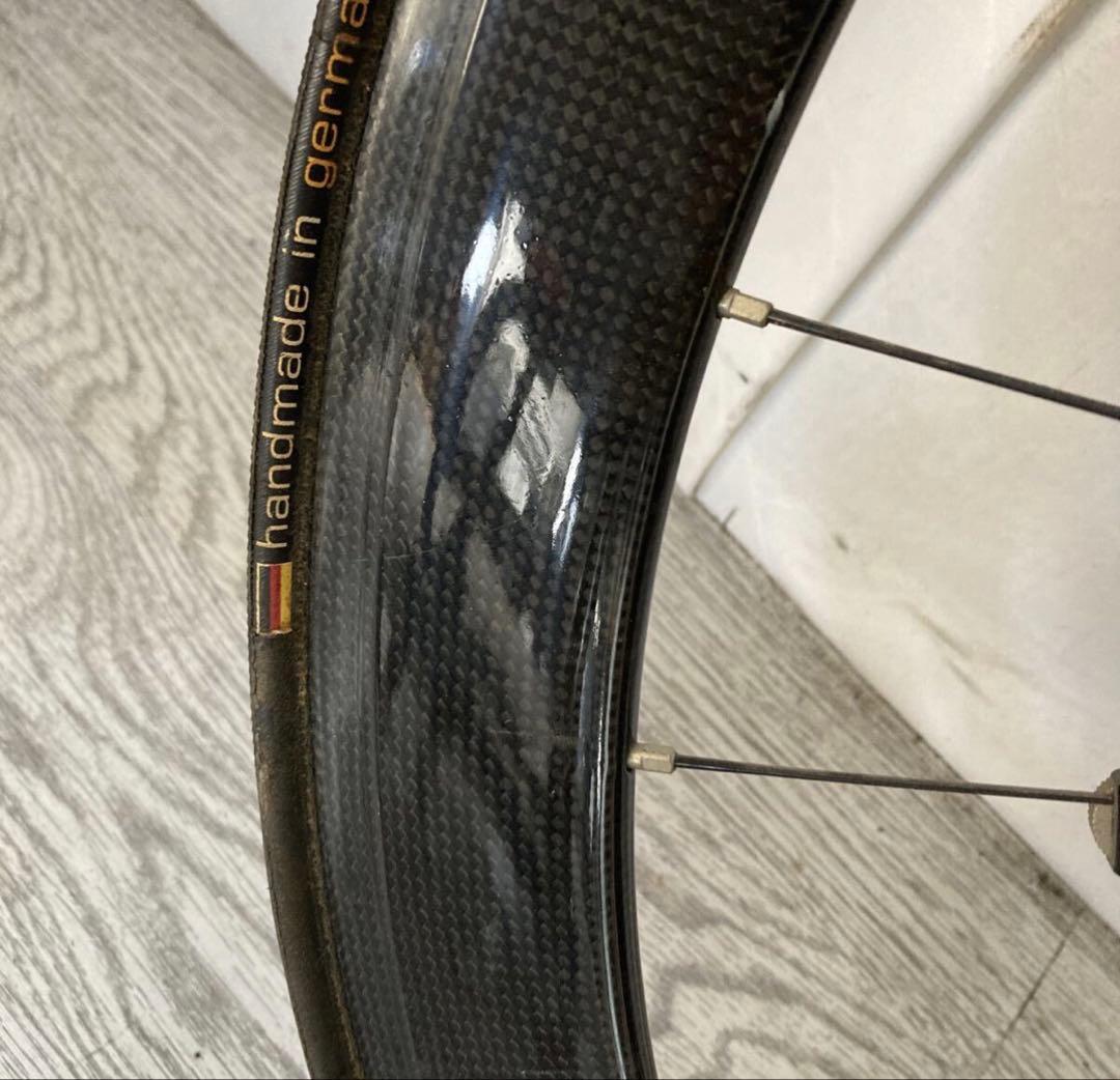 カーボンディープホイール700c 高級タイヤ、スプロケ付き 春セール