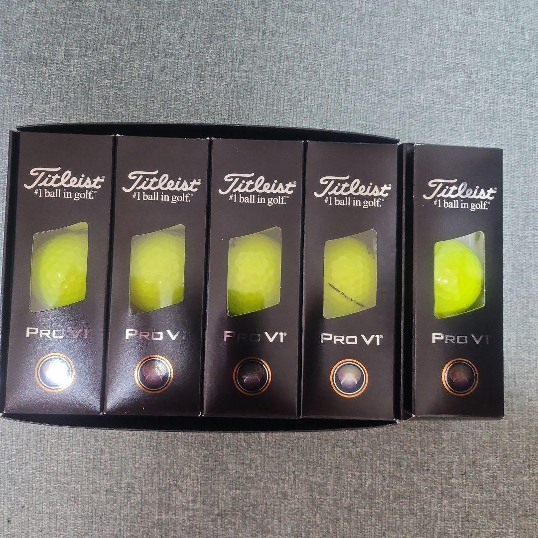 2025年　Titleist Pro V1 ゴルフボール イエロー　15個