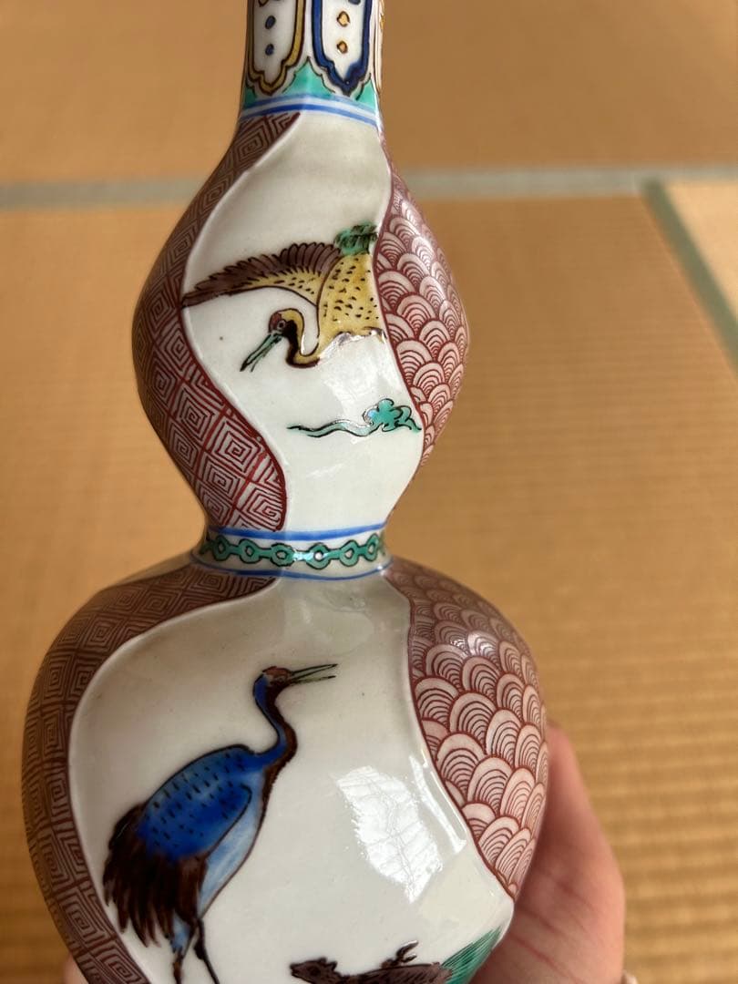 初代徳田八十吉　徳利　九谷原石