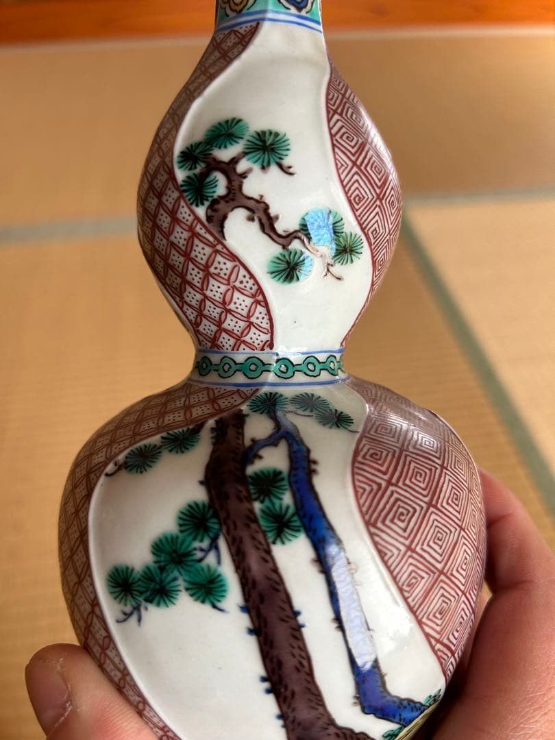 初代徳田八十吉　徳利　九谷原石