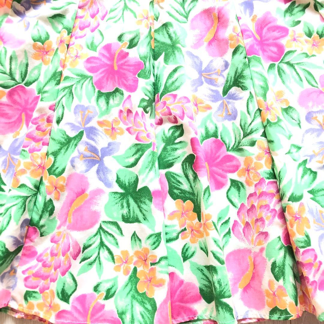 Hawaiiハワイ　ハワイムームー　セミロングドレス 膝丈　Hawaii製品