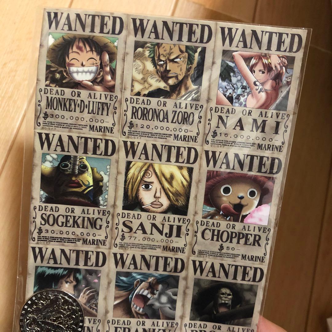 レア　ワンピース キャラクター ウォンテッドポスターシール　付き