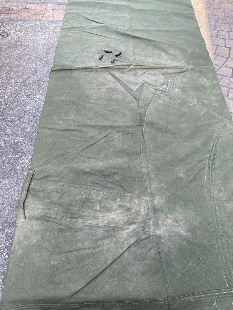 ☆ USED ルーマニア軍 放出 ポンチョ テントシート パラトカ オリーブ
