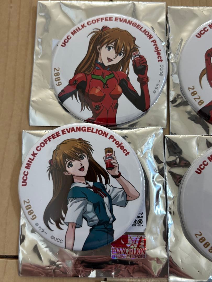 エヴァンゲリオン 歴代 イラスト缶バッジ ucc アスカ コンプリート 8点