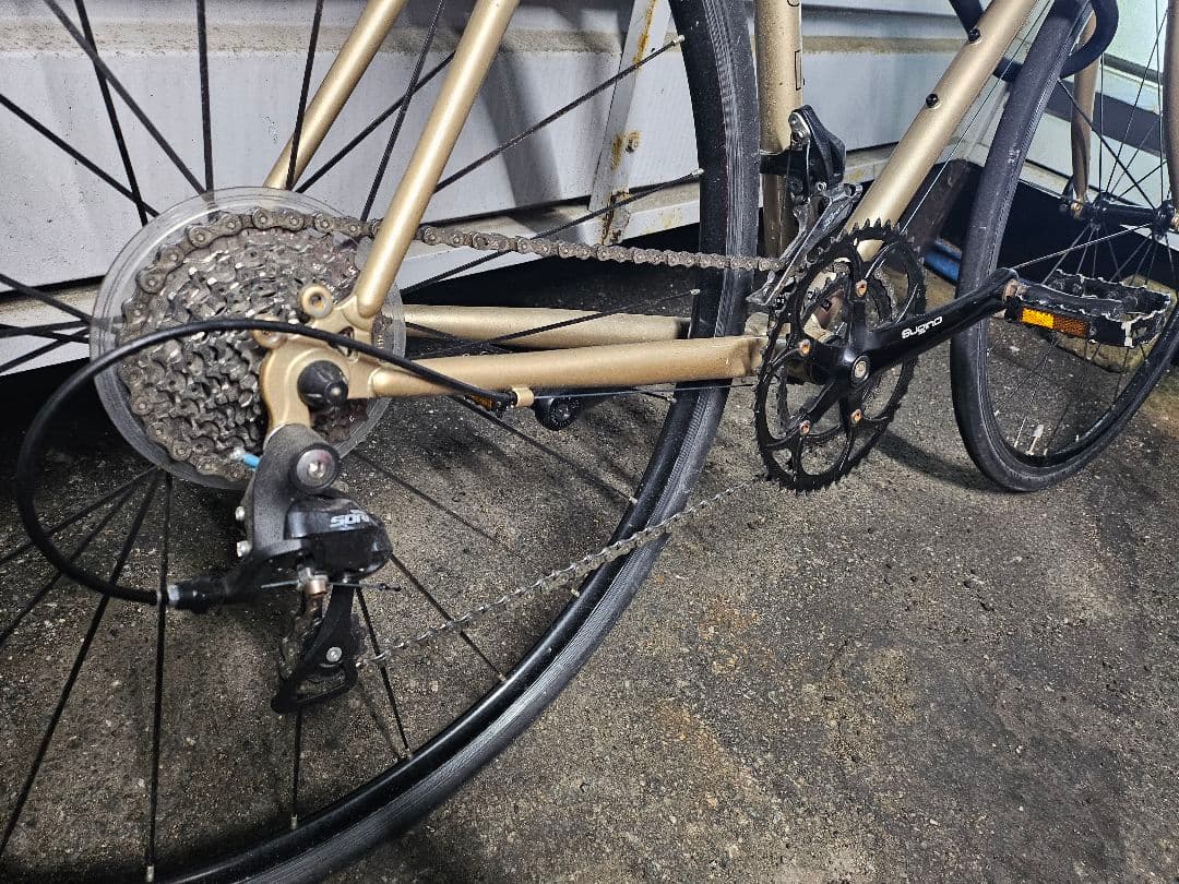 クロモリロードバイク FUJI BALLADΩ52cm ゴールド