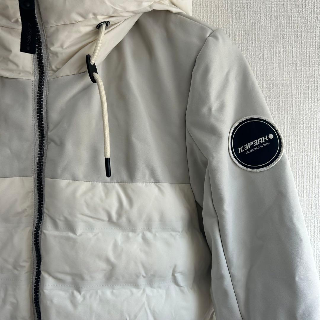ICEPEAK ダウンコート 40 白 フード付 スノボー スキー ウエア