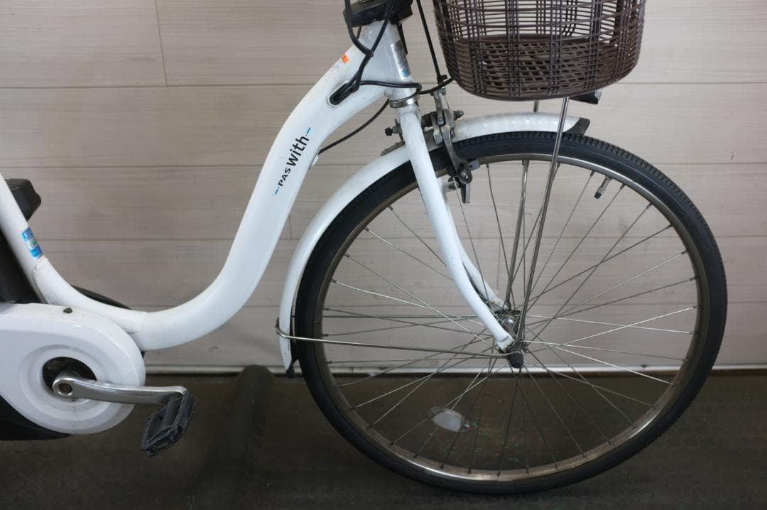 電動自転車ヤマハPAS　With 26インチ　3段　12.8Ah充電器あり