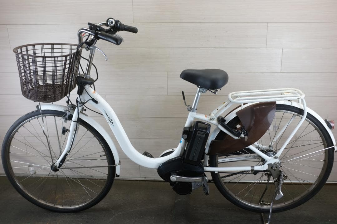 電動自転車ヤマハPAS　With 26インチ　3段　12.8Ah充電器あり