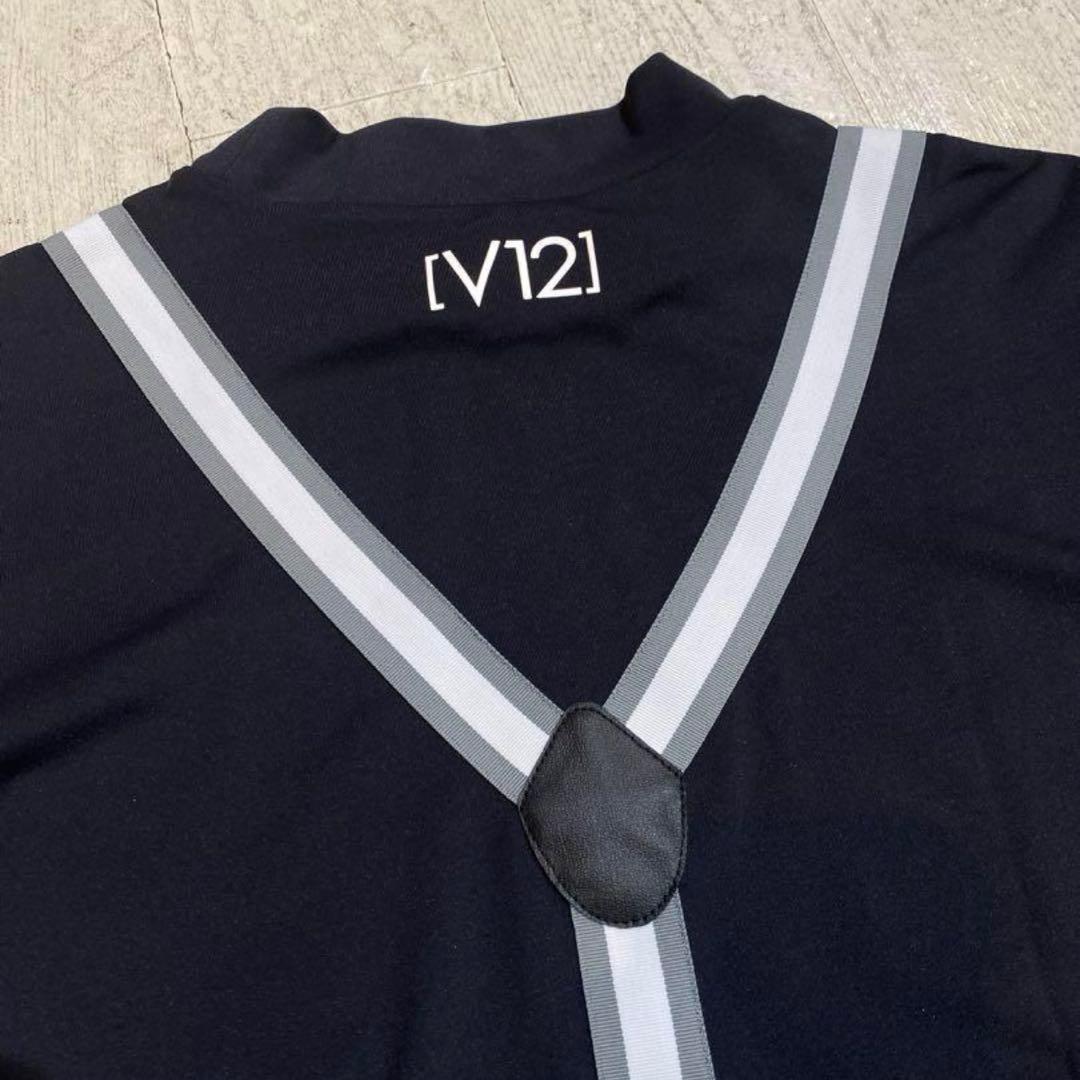 【新品】V12 レディース ゴルフウェア 半袖 モックネック 黒 S