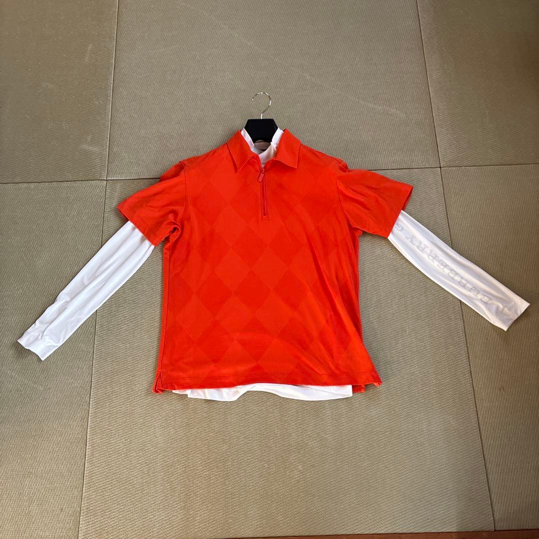 BURBERRY GOLF オレンジ ポロシャツと白長袖インナーのセット