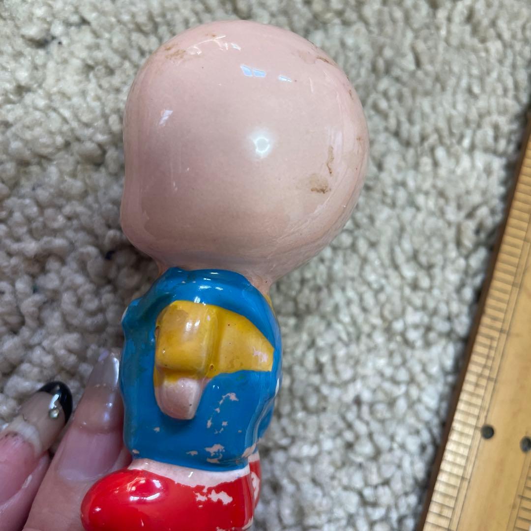 昭和レトルト　陶器　置物　少年