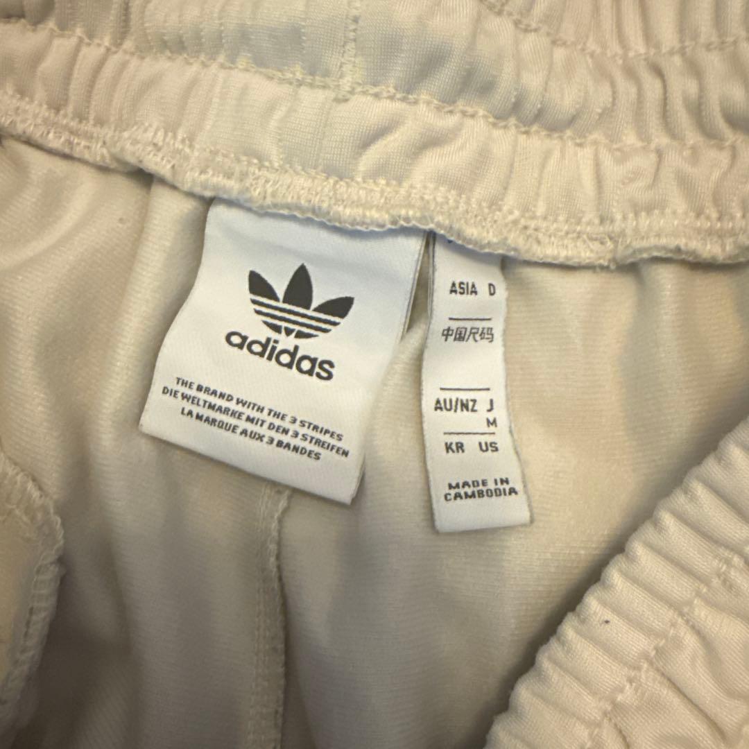 adidas アイボリー ストライプ トラックパンツ M