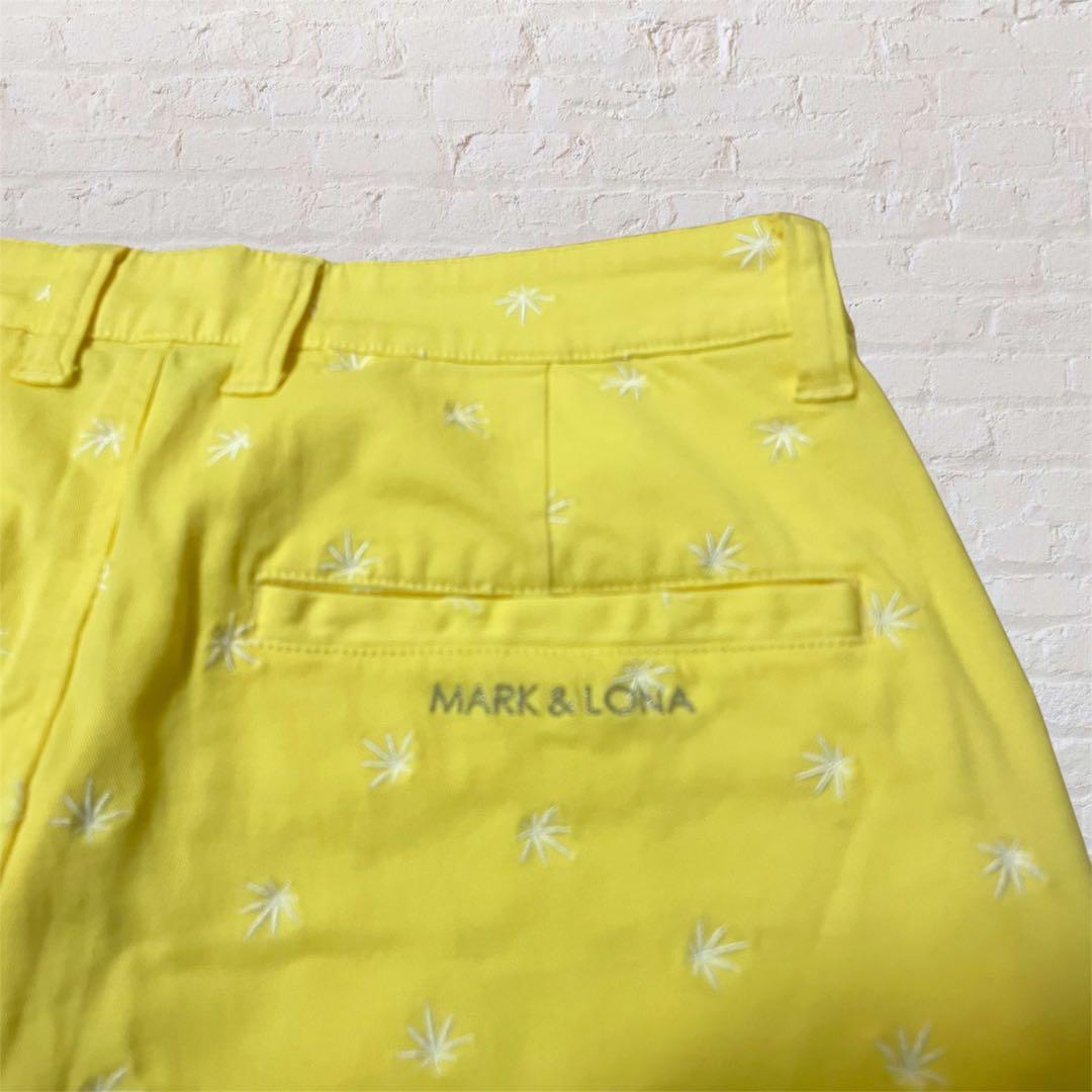 美品　MARK&LONA 刺繍 ストレッチ コットン ハーフパンツ　M