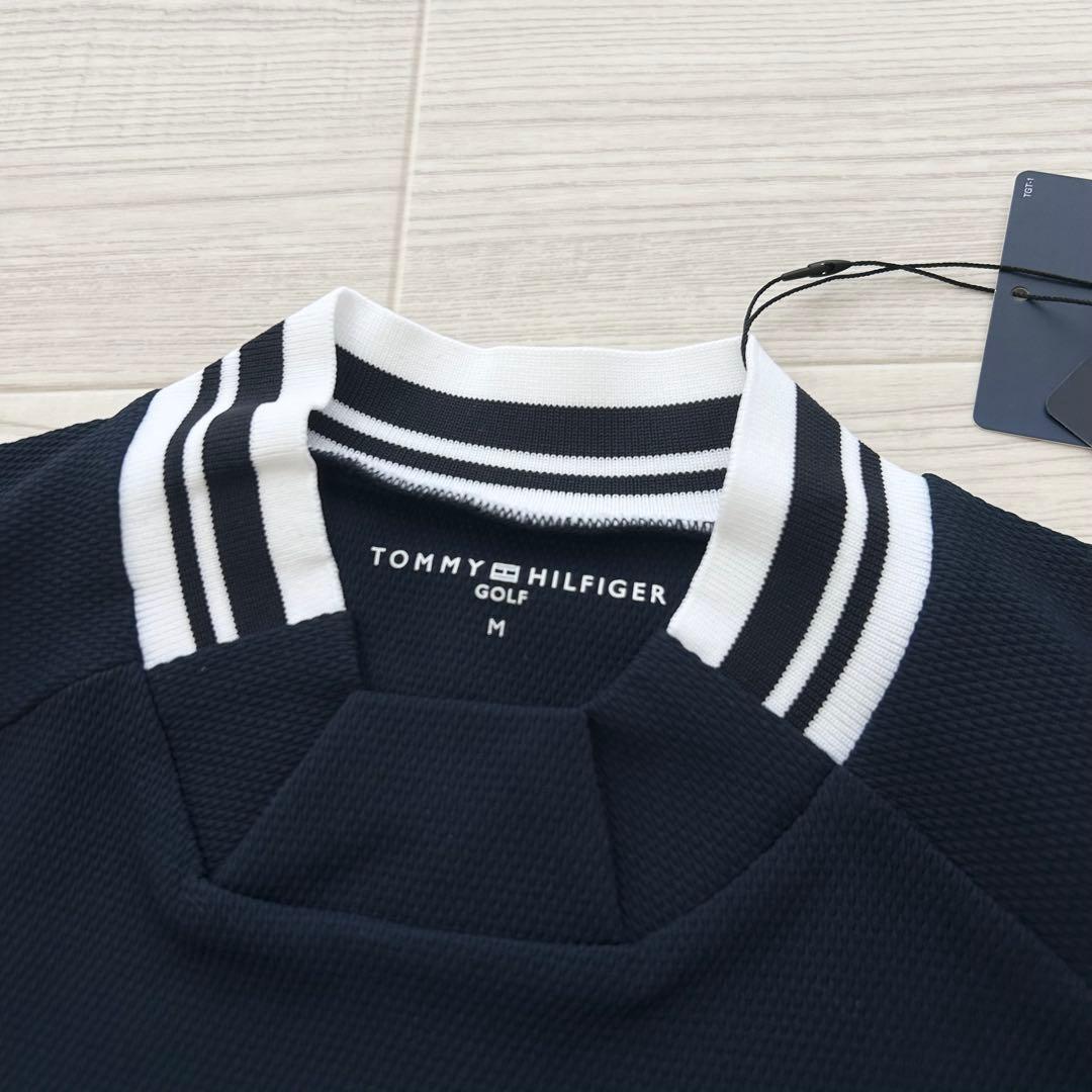 新品　トミーヒルフィガーゴルフ　モックネック　半袖シャツ　カットソー　ネイビー